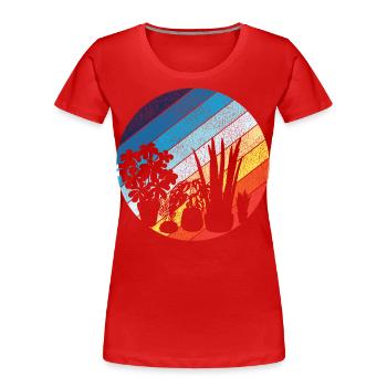 Amoureux des plantes jardinage rétro - T-shirt bio Premium Femme - rouge - Devant - Mia (176cm)