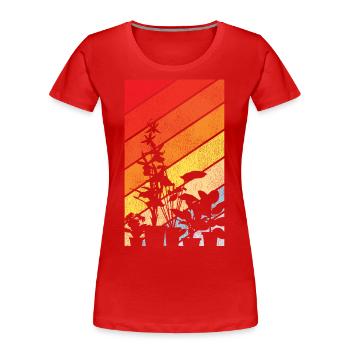 Amoureux des plantes jardinage rétro - T-shirt bio Premium Femme - rouge - Devant - Mia (176cm)