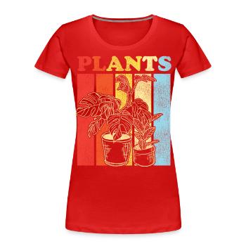 Amoureux des plantes jardinage rétro - T-shirt bio Premium Femme - rouge - Devant - Mia (176cm)