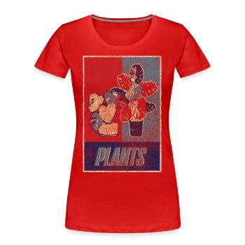 Amoureux des plantes jardinage rétro - T-shirt bio Premium Femme - rouge - Devant - Mia (176cm)