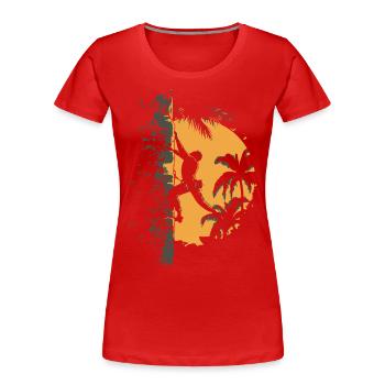 Felsklettern am Limit: Outdoor-Abenteuer Alpen - Frauen Premium Bio T-Shirt - Rot - Vorne - Mia (176cm)