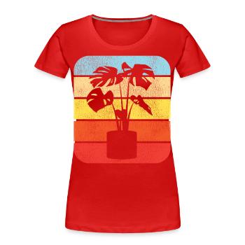 Amoureux des plantes jardinage rétro - T-shirt bio Premium Femme - rouge - Devant - Mia (176cm)