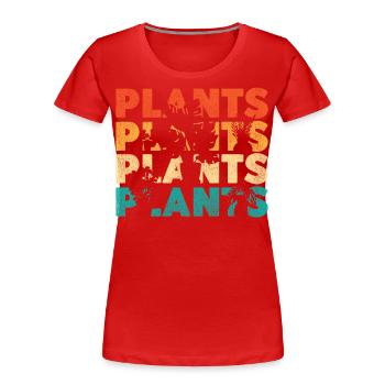 Amoureux des plantes jardinage rétro - T-shirt bio Premium Femme - rouge - Devant - Mia (176cm)