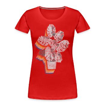 Amoureux des plantes jardinage rétro - T-shirt bio Premium Femme - rouge - Devant - Mia (176cm)