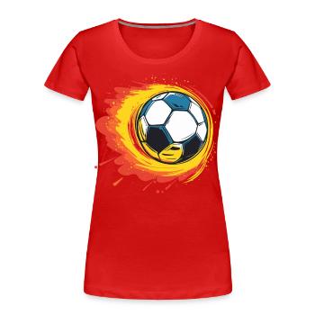Burning Football - Des flammes pour les athlètes Pure - T-shirt bio Premium Femme - rouge - Devant - Mia (176cm)