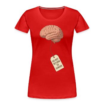 Do Not Return to Sender – Gehirn sucht Besitzer - Frauen Premium Bio T-Shirt - Rot - Vorne - Mia (176cm)