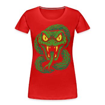 Serpent venimeux en colère dans le style néon - T-shirt bio Premium Femme - rouge - Devant - Mia (176cm)