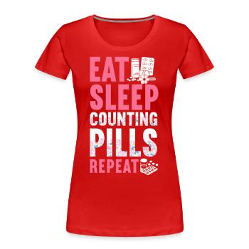 Pharmacy Tech Technician - Frauen Premium Bio T-Shirt - Rot - Vorne - Mia (176cm)