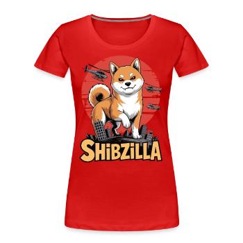 Shibzilla – Chaos avec œil de côté - T-shirt bio Premium Femme - rouge - Devant - Mia (176cm)