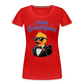 team Braeutigam - Frauen Premium Bio T-Shirt - Rot - Vorne - Mia (176cm)