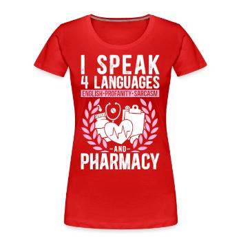 Pharmacy Tech Technician - Frauen Premium Bio T-Shirt - Rot - Vorne - Mia (176cm)