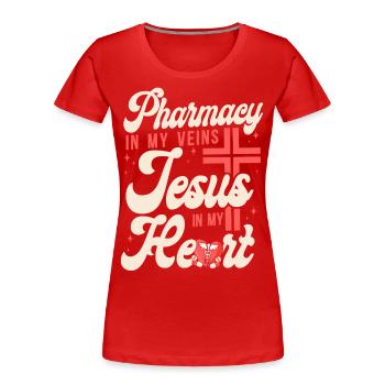 Pharmacy Tech Technician - Frauen Premium Bio T-Shirt - Rot - Vorne - Mia (176cm)