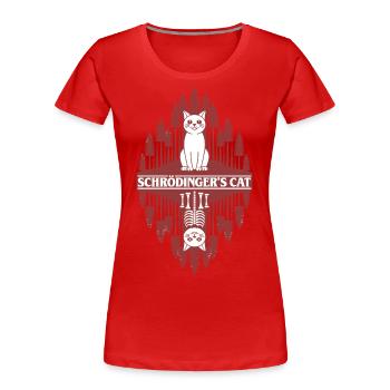 Schroedingers Cat Strange thing - Frauen Premium Bio T-Shirt - Rot - Vorne - Mia (176cm)