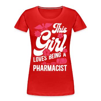 Pharmacy Tech Technician - Frauen Premium Bio T-Shirt - Rot - Vorne - Mia (176cm)