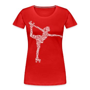 Patins à roulettes Femmes Patins à roulettes Patins à roulettes - T-shirt bio Premium Femme - rouge - Devant - Mia (176cm)