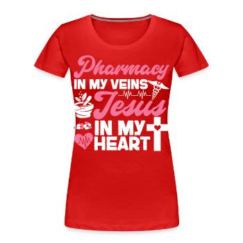 Pharmacy Tech Technician - Frauen Premium Bio T-Shirt - Rot - Vorne - Mia (176cm)