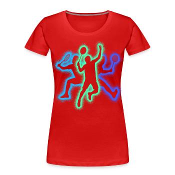 Badminton Badminton Silhouettes de joueurs Badminton - T-shirt bio Premium Femme - rouge - Devant - Mia (176cm)