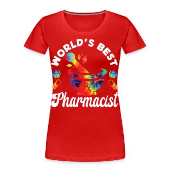 Pharmacy Tech Technician - Frauen Premium Bio T-Shirt - Rot - Vorne - Mia (176cm)