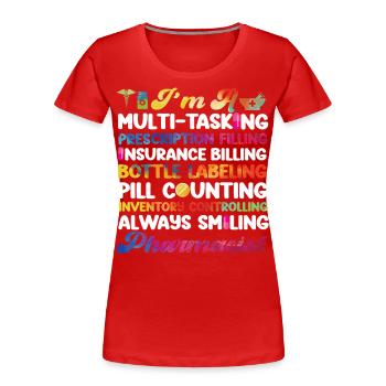 Pharmacy Tech Technician - Frauen Premium Bio T-Shirt - Rot - Vorne - Mia (176cm)