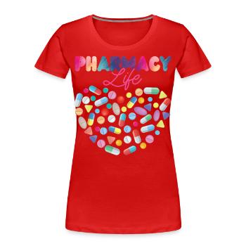 Pharmacy Tech Technician - Frauen Premium Bio T-Shirt - Rot - Vorne - Mia (176cm)