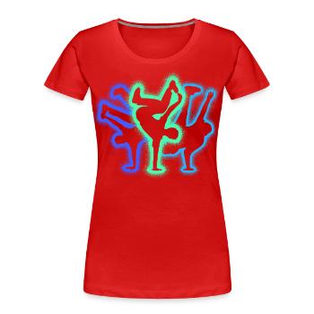 Breakdance Silhouettes Garçons Hommes Breakdancers - T-shirt bio Premium Femme - rouge - Devant - Mia (176cm)