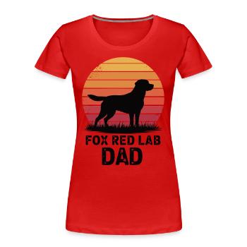 Fox Red Lab Dad – Retro Sunset - Frauen Premium Bio T-Shirt - Rot - Vorne - Mia (176cm)
