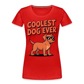 Coolest Dog Ever – Comic Labrador - Frauen Premium Bio T-Shirt - Rot - Vorne - Mia (176cm)