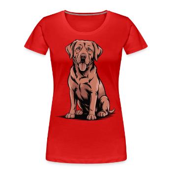 Proud Fox Red Labrador Cartoon - Frauen Premium Bio T-Shirt - Rot - Vorne - Mia (176cm)