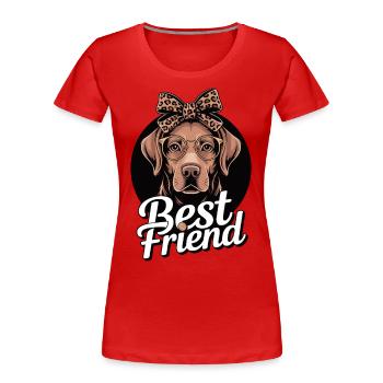 Labrador Best Friend – Labrador Dame - Frauen Premium Bio T-Shirt - Rot - Vorne - Mia (176cm)