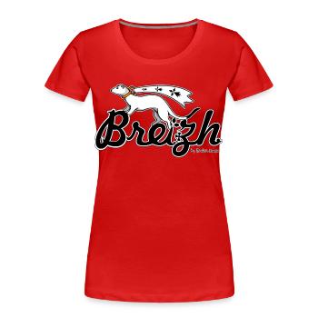 Breizh (Bretagne) - T-shirt bio Premium Femme - rouge - Devant - Mia (176cm)