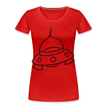 Ufo - Frauen Premium Bio T-Shirt - Rot - Vorne - Mia (176cm)