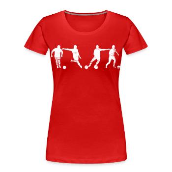 Fußballspieler - Frauen Premium Bio T-Shirt - Rot - Vorne - Mia (176cm)