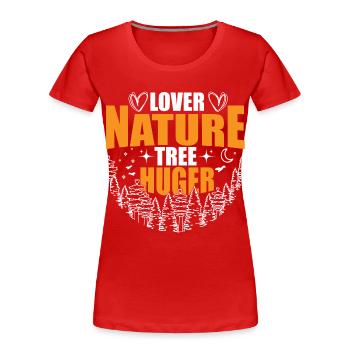 Lover Nature Tree Hugger, l’amour de la nature, - T-shirt bio Premium Femme - rouge - Devant - Mia (176cm)