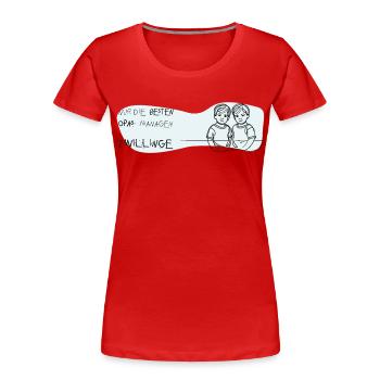 zwillinge opa geschenk bub twin boys - Frauen Premium Bio T-Shirt - Rot - Vorne - Mia (176cm)