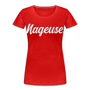 Schwimmer - Frauen Premium Bio T-Shirt - Rot - Vorne - Mia (176cm)