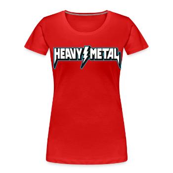 T-shirt Heavy Metal Lightning Logo - T-shirt bio Premium Femme - rouge - Devant - Mia (176cm)
