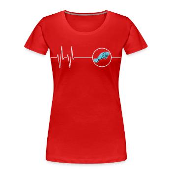 Battement de cœur du Dugong Mamatee - T-shirt bio Premium Femme - rouge - Devant - Mia (176cm)