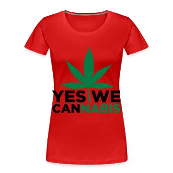 Oui, nous le cannabis! - T-shirt bio Premium Femme - rouge - Devant - Mia (176cm)