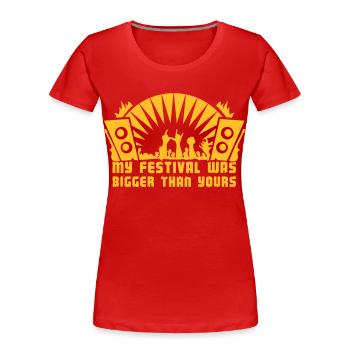 Festival - Musik / Rock / Konzert - Frauen Premium Bio T-Shirt - Rot - Vorne - Mia (176cm)