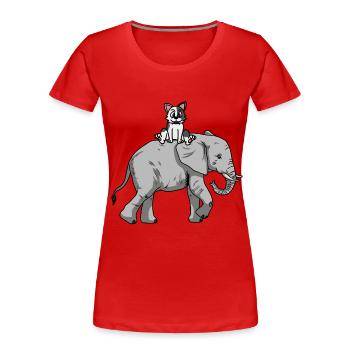 Reise reisen Trip Elefant Katze Tiere Kinder - Frauen Premium Bio T-Shirt - Rot - Vorne - Mia (176cm)