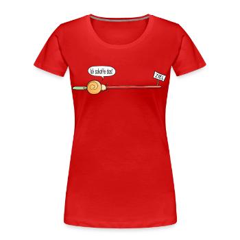 Der Weg ist das Ziel - Schnecke - Comic - Geschenk - Frauen Premium Bio T-Shirt - Rot - Vorne - Mia (176cm)