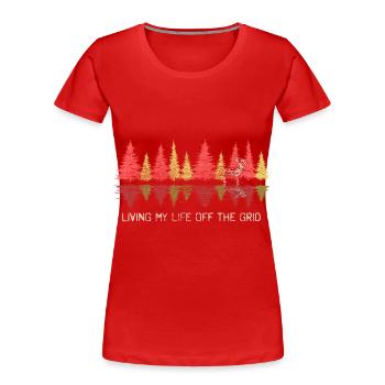 Hirsch Rotwild Tier Geschenk - Frauen Premium Bio T-Shirt - Rot - Vorne - Mia (176cm)