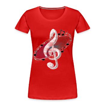 Notenschlüssel Melodie Chor Geschenkidee - Frauen Premium Bio T-Shirt - Rot - Vorne - Mia (176cm)