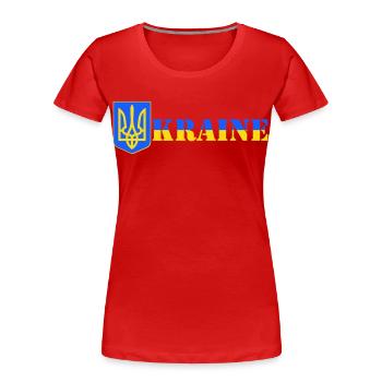 Ukraine - T-shirt bio Premium Femme - rouge - Devant - Mia (176cm)