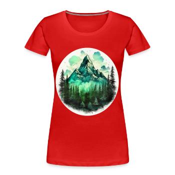 Waldabenteuer #travel - Frauen Premium Bio T-Shirt - Rot - Vorne - Mia (176cm)