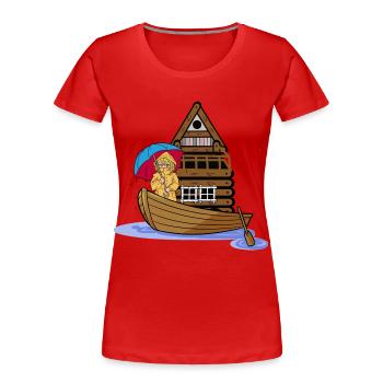 Girl Boat Ship Travel Adventure - Women's Premium Organic T-Shirt - red - Front - Mia (176cm)