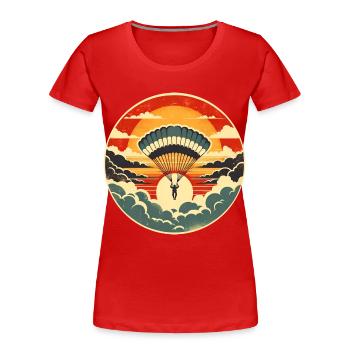 Fallschirmspringer Fallschirmspringen - Frauen Premium Bio T-Shirt - Rot - Vorne - Mia (176cm)