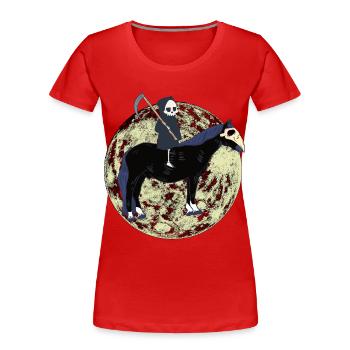 Grim Reaper Horreur Halloween Lune - T-shirt bio Premium Femme - rouge - Devant - Mia (176cm)