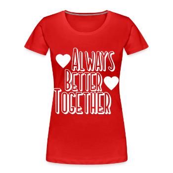 Relation d’amitié - T-shirt bio Premium Femme - rouge - Devant - Mia (176cm)