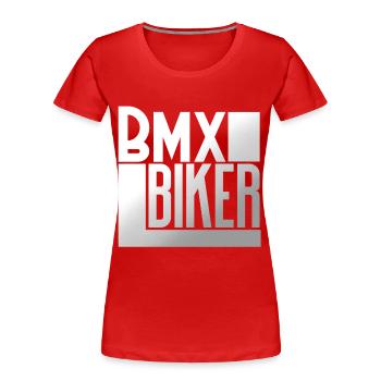 Le BMX - T-shirt bio Premium Femme - rouge - Devant - Mia (176cm)